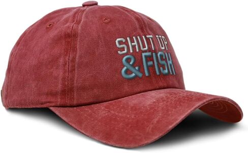 Speedy Pros Soft Washed Baseball Cap Shut up & Fish Cotton Dad Hats for Men & Women in Saudi Arabia