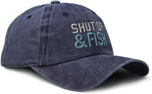 Speedy Pros Soft Washed Baseball Cap Shut up & Fish Cotton Dad Hats for Men & Women in Saudi Arabia
