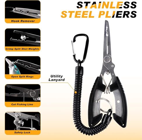 Hikary 136PCS Tackle Box Backpack,Fishing Backpack with Accessories,Fishing Tool Kit Fish Pliers Salt Water Fishing Tackle Set for Men Women Gifts (Black) in Kuwait