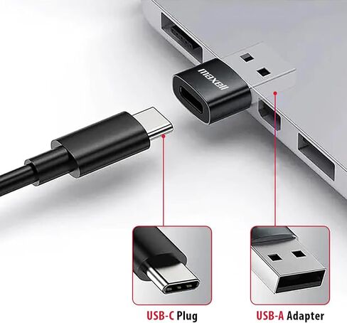 MAXELL USB-C السلكية السلكية مع محول USB-A ، ميكروفون مدمج مع وحدة تحكم في الصوت والتحكم في المسار ، متوافقة مع جميع الأجهزة مع منفذ USB-C و/أو USB-A ، شرائح رقمية غامرة ، وايت ، 197293 in Saudi Arabia