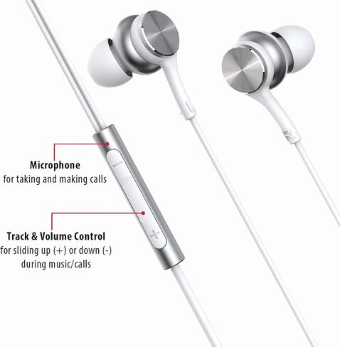 MAXELL USB-C السلكية السلكية مع محول USB-A ، ميكروفون مدمج مع وحدة تحكم في الصوت والتحكم في المسار ، متوافقة مع جميع الأجهزة مع منفذ USB-C و/أو USB-A ، شرائح رقمية غامرة ، وايت ، 197293 in Saudi Arabia