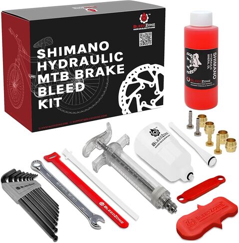 RSN Sports Pro Bleed Kit for Shimano Hydraulic Road/Gravel Brakes with 120ml Mineral Oil and Tools in Kuwait