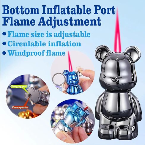 Cute Lighter Windproof Refillable with Adjustable Flame,Unique Keychain Design,for Women and College Students Perfect for Birthdays Gift Lighters（No Butane Fuel） (#1) in Saudi Arabia