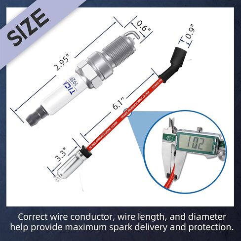 TICANEE Iridium Spark Plugs and Wires Set for Chevy 5.3L Silverado 1500 Suburban Avalanche Tahoe 4.8L 6.0L, 41 110 12621258 Spark Plugs Compatible with GMC Yukon Sierra in Saudi Arabia