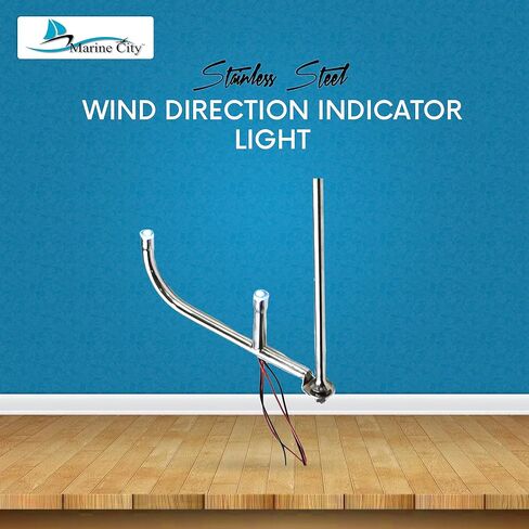 MARINE CITY 316 Grade Stainless Steel Marine Sailboat Masthead Wind Direction Indicator 14-1/2 Inches Stainless Steel LED Light for Marines – Boats – Yachts (Pack of 1) in Saudi Arabia