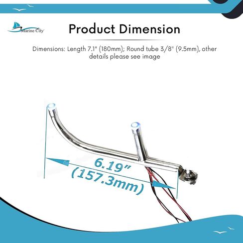 MARINE CITY 316 Grade Stainless Steel Marine Sailboat Masthead Wind Direction Indicator 14-1/2 Inches Stainless Steel LED Light for Marines – Boats – Yachts (Pack of 1) in Saudi Arabia