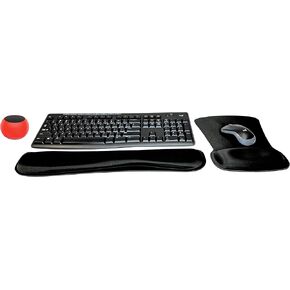 Logitech MK270 Wireless Keyboard & Mouse Combo Active Lifestyle Travel Home Office Must-Have Modern Bundle with Mini Glow in The Dark Portable Wireless Bluetooth Speaker, Gel Wrist & Mouse Pad