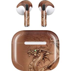 Skinit Decal Audio Skin Compatible with Apple AirPods (3rd Gen, 2021) - Tate and Co. Dragon Parchment Design