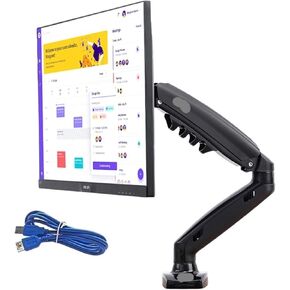 F80 + 2XUSB3.0 Desktop Gas Spring 17-30" LCD LED Monitor Holder Mount Arm Full Motion Display Stand Loading 2-9 Kgs(2019 F80 W 2XUSB3.0)