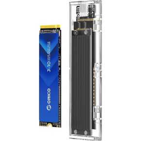 ORICO 2TB DIY Portable SSD - Up to 1000MB/s - USB-C, J10 2TB Gen 3x4 SSD with 10Gbps USB 3.2 Type-C to M.2 SSD Enclosure for NVMe M.2(M-Key/B+M-Key) SSD-TCM2 Black