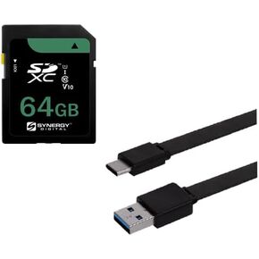 Synergy Digital Accessory Kit, Compatible with Fujifilm X-H2 Digital Camera Includes: EM-USB-TYPEC-3B USB Cable, SY-SD64GB Memory Card