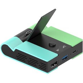 Uni*Tek Game Docking Station مع 45W Type-C PD شحن 4K HDMI USB 3.0 لـ Nint*endo switch o*li*te gaming dock h*ub للتلفزيون (الأخضر)
