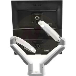 Aluminum Alloy 22-32 Inch Dual Monitor Mount Gas Spring Arm Full Motion Monitor Holder Support with 2 USB Ports 3-12kgs F195A
