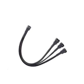 3/4 Pin PWM Fan Cable 1 to 3 Ways Splitter Black Sleeved Extension Cable PMW Fan Connector Cord Lines Computer Wires