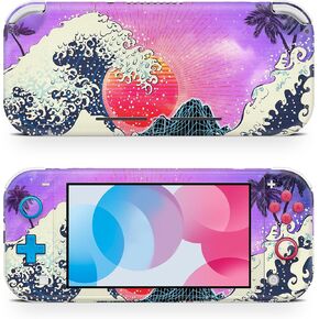 ZOOMHITSKINS Switch Lite Accessories, Compatible for Switch Lite Skin, Big Waves Japanese Art Ocean Tsunami Great Hokusai, 3M Vinyl, Durable & Fit, Easy to Install, Made in The USA