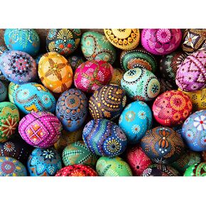 Jigsaw Puzzles for Adults 1000 Pieces, Interlock Perfectly Letter on Back No Dust, Home Decor Birthday Party Gift Toy for Men Women Elders Seniors, 1:1 Poster (Easter Egg)