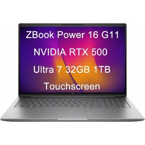 HP ZBook Power 16 G11 Mobile Workstation Laptop (16" FHD+ Touchscreen, Intel Core Ultra 7 155H, 32GB DDR5, 1TB SSD, NVIDIA RTX 500) 2x Thunderbolt 4, Backlit, 5MP IR Webcam, Poly Studio, Win 11 Pro
