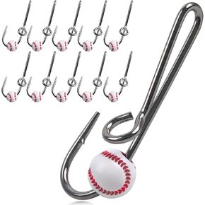 FUSIGO Fishing Hook Hat Pins & Clips - 10/20pcs High Carbon Steel Hooks Hat Tie Clips with Baseball Decoration for Outdoor Fishing Tackle