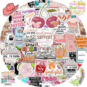 120PCS Book Stickers for Kindle, Cute Holographic Bookish Sticker for Adult, Reading Booktok Glitter Vinyl Decals for Laptop Ebook Readers Water Bottles Journal Scrapbook Waterproof