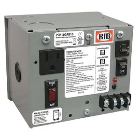 (RIB) PSH100AB10 Enclosed Single 100VA 120 to 24Vac UL Class 2 powe
