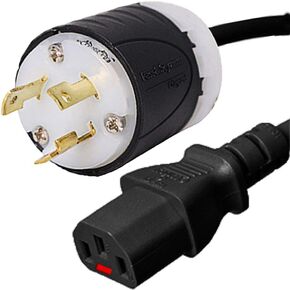 L5-30p إلى قفل سلك الطاقة C13 ، 10 أقدام ، 10 أ ، 250 فولت ، 18/3 SJT-L5-30P توصيل إلى قفل C13 Connector
