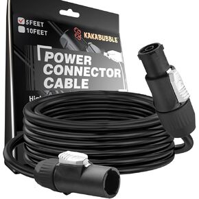 14 AWG IP65 Cable PowerCon Power Cable- AC PowerCon ذكر إلى PowerCon أنثى ، كابل تمديد الطاقة 3 أسنان لشاشات LED ، أضواء الرأس المتحركة ، إضاءة المسرح- 3.05 م/10 أقدام