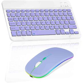 Rechargeable Bluetooth Keyboard and Mouse Combo Ultra Slim Full-Size Keyboard and Ergonomic Mouse for Xiaomi Redmi K30 5G and All Bluetooth Enabled Mac/Tablet/iPad/PC/Laptop - Onyx Black