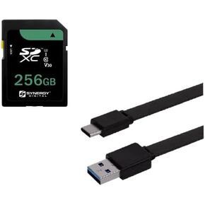 Synergy Digital Accessory Kit, Compatible with Nikon Zfc Mirrorless Digital Camera Includes: EM-USB-TYPEC-3B USB Cable, KSD256GB Memory Card