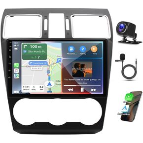 9" Android 13 Double Din Car Stereo Radio for Subaru Forester XV WRX 2015-2018 IPS Touchscreen Car Audio Receiver w/Wireless Carplay Android Auto GPS Navi Wifi Bluetooth SWC BT FM Backup Camera, 2+32G