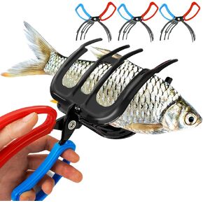 3PCS Upgraded 2 3 Claw Fish Gripper Grabber, Durable Fish Liers, Multifunctional Holder for Fishing Caught, Anti-Slip Grippers for Fishing, Metal Lip Tool for Freshwater and Saltwater Use