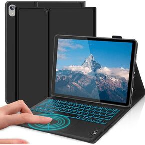 Touchpad Keyboard Case for Lenovo Tab P11 Plus 2021(TB-J607) & P11 2020 (TB-J606F/ TB-J606X) 11" with Pencil Holder, 7 Colors Backlight Magnetic Detachable Keyboard Auto Sleep/Wake Smart Cover