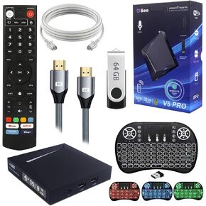 2025 New Version P r o-V 5 Ultra HDMI Cables,Voice Remote, Backlit Mini Keyboard,64GB USB Flash Drives