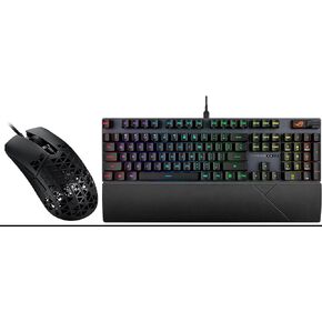 ASUS TUF M4 Air Wired Gaming Mouse-P307, Durable and Ultralight Air Shell Design, 16,000 dpi Optical Sensor, Six Tactile Buttons, IPX6 Water Resistance Bundle w ROG Strix Scope II Gaming Keyboard