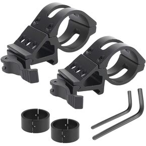 Offset Ring Flashlight Holder Mount 45/Picatinny Rail Mount Light 20mm for 30/25.4mm Tube with QD Quick Release