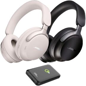 Bose QuietComfort Ultra Wireless Noise Cancelling Over-Ear Headphones 2-Pack, Black and White with Green Extreme Portable Wireless Charger