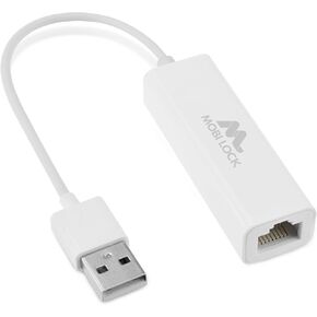 USB Ethernet LAN Network Adapter Compatible with Laptops and All USB 2.0 Compatible Computers Including Windows 7 to 11 Vista Mac OS X and macOS - by Mobi Lock