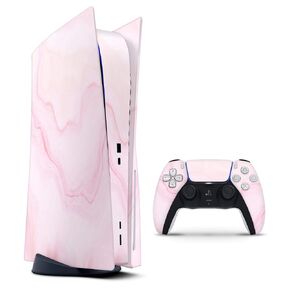 Marble Surface V1 Pink - Design Skinz Full-Body Cover Wrap Decal Skin-Kit Compatible with The Sony Playstation 3 Console Super Slim + Controller