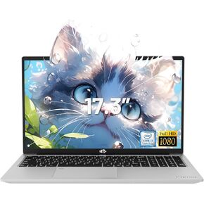 NIMO 17.3" IPS FHD-Laptop, Intel 6 Cores i3-1215U 16GB RAM 256GB SSD (Beat Ryzen 5 7520U, Up to 4.4GHz) Computer with 65W GaN Type C Backlit Keyboard Fingerprint, for Home Student and Business Blue
