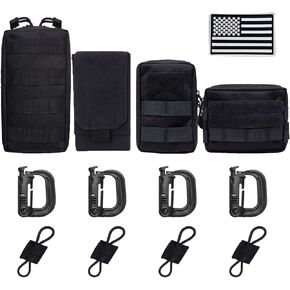 4 Pack Tactical Molle Pouches,Molle Backpack Attachments,Small Tactical Pouch for Backpack