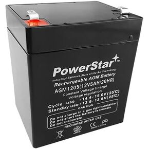 PowerStar 12V 5AH SLA AGM بطارية حمض الرصاص المختومة تناسب/استبدال العديد من تطبيقات UPS