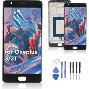 for Oneplus 3 for Oneplus 3T LCD Display Screen Assembly Replacement for Oneplus 3 A3010 A3003 Touch Digitizer Screen with Toolkits, No Fingerprint