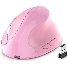 Rechargeable Wireless Vertical Mouse, Wireless Mouse 2.4G High Precision Ergonomic Optical Mice with 3 Adjustable DPI 800/1200/ 1600, 6 Buttons