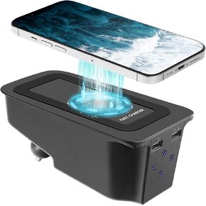 Wireless Car Charger for New XC90 XC60 V90 V60 S90 S60 Accessories, Car Wireless Charging Pad with QC 3.0 USB Port (Without Light)