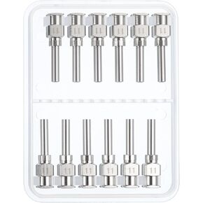 PATIKIL 16Ga x 0.5 Inch Stainless Steel Dispensing Needle Tips, 12Pcs Metal Glue Needle Tube Blunt Tips Luer Lock for Thick Glue Ink Lab, Silver in Saudi Arabia