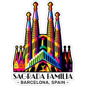 Sagrada Familia Barcelona Spain Sticker 4 Inch City Travel Souvenir - Waterproof Vinyl Decal for Laptop Water Bottle Car Tumbler - Durable Aesthetic Long-Lasting Stickers for Adults ID44990