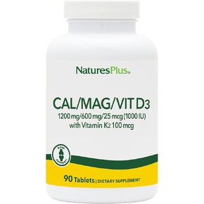 NaturesPlus Cal/Mag/VIT D3 with Vitamin K2-180 Tablets - Bone Health Supplement with Calcium, Magnesium, Vitamin D3 and K2 - Gluten-Free - 45 Servings in Kuwait