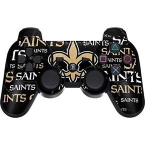 ألعاب Skinit Scenit Maming Skin متوافقة مع وحدة التحكم اللاسلكية Dual Frook PS3 - NEF NEF New Orleans Saints Design Black Blast