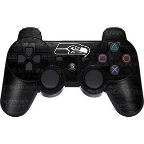 Skinit Decal Gaming Skin Compatible with PS3 Dual Shock Wireless Controller - Officially Licensed NFL Seattle Seahawks Black & White Design