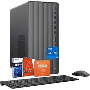 HP Envy 2025 Desktop Computer, Intel i7-14700, Microsoft Office Pro Lifetime, 64 GB RAM, 2 TB SSD, Intel UHD Graphics 770, Windows 11 Pro, Accessories, TE01-5002