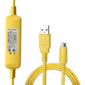 5Pcs USB-SC09-FX for FX Series PLC Programming Cable FX0N FX1N FX2N FX0S FX1S FX3U FX3G Communication Data(Black Yellow no Box)